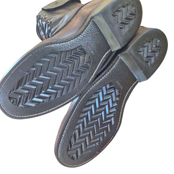 Craddock Terry Combat Grunge Biker Boots Black Leather Punk Emo Mens size 10D - Picture 6 of 16